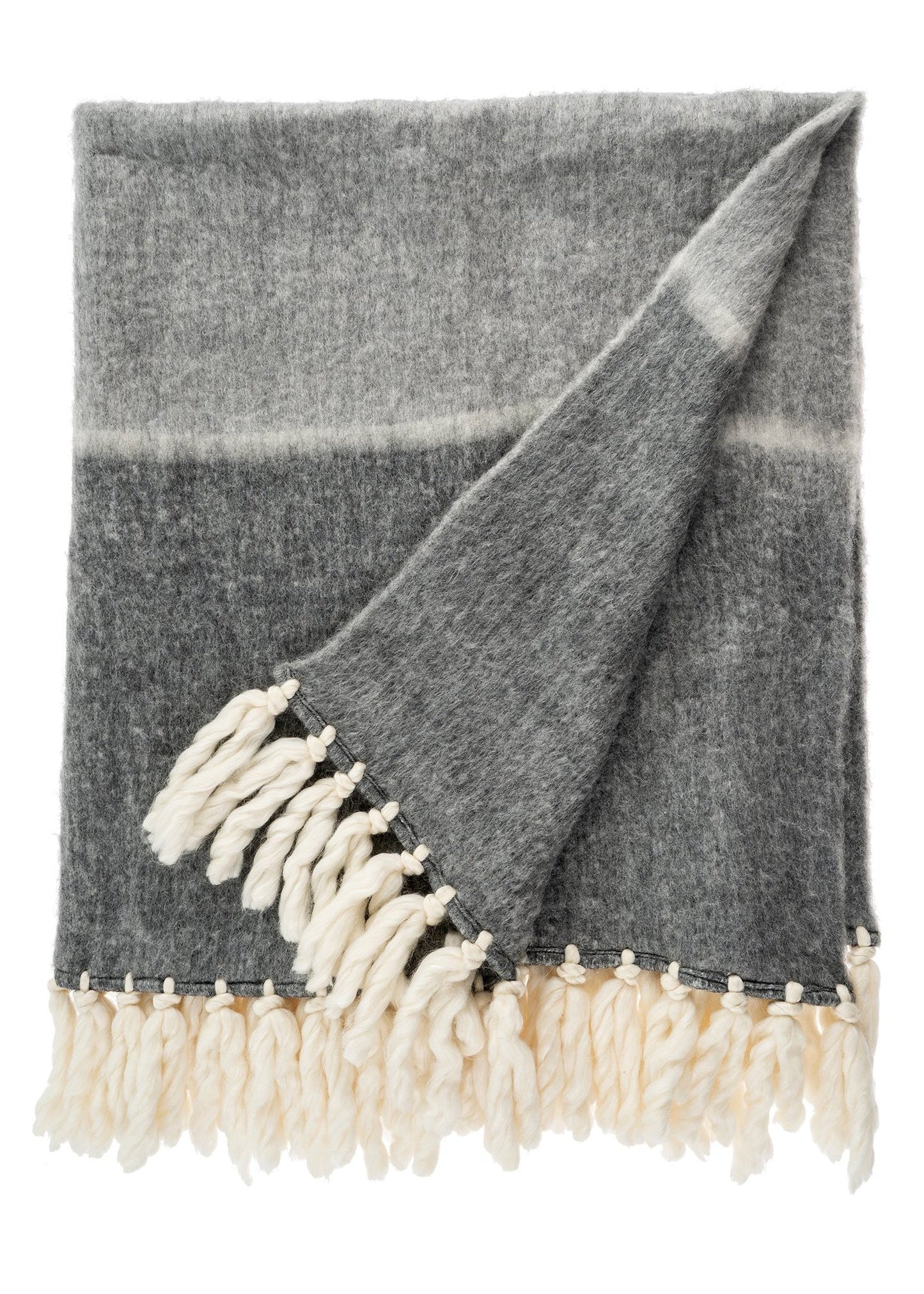 Grey Melange Mohair Throw