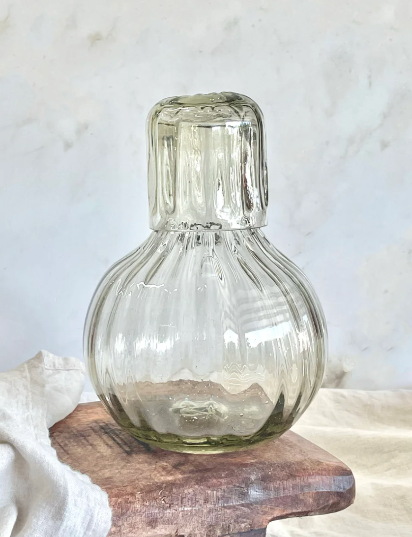 Handblown Fluted Carafe Set