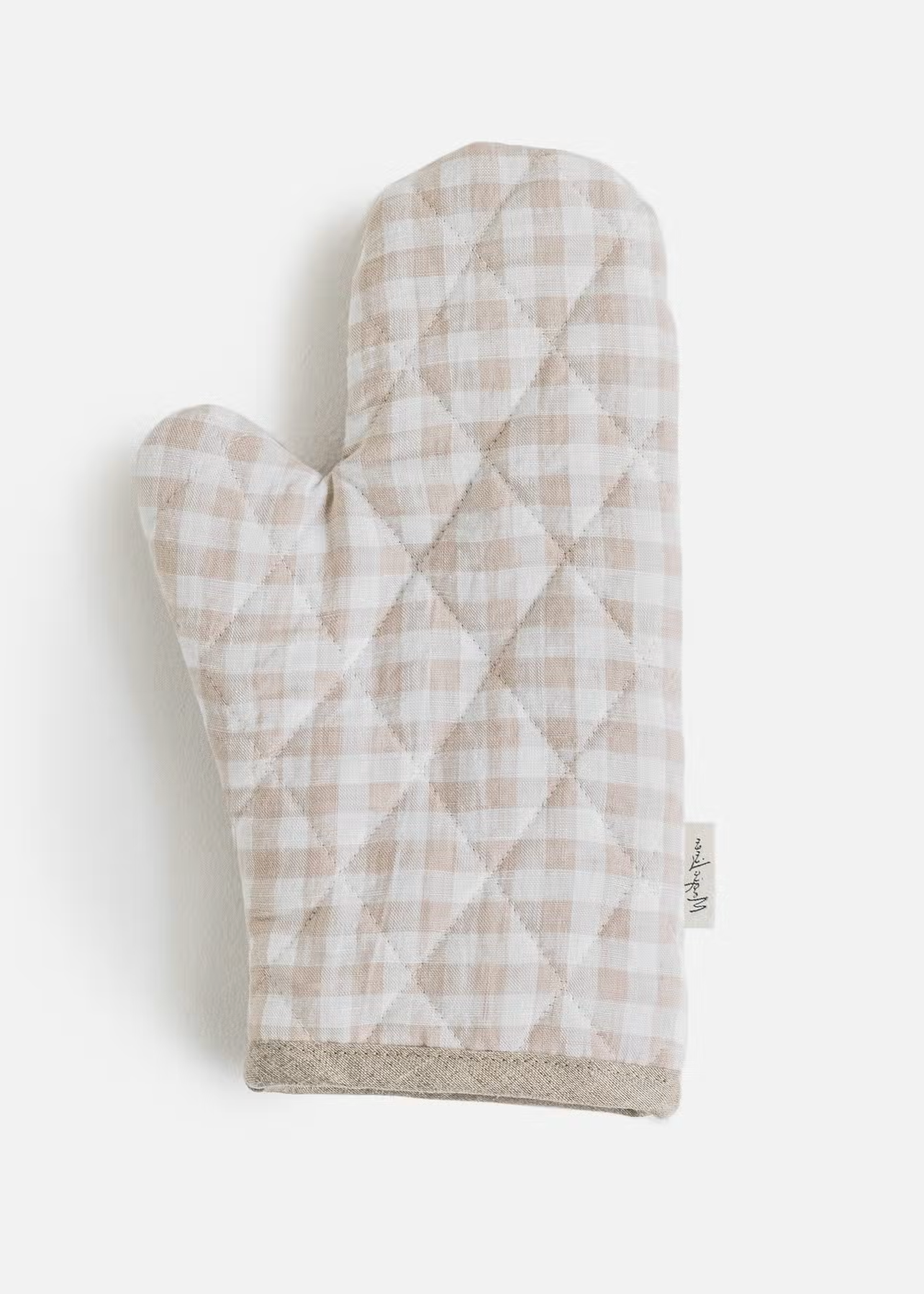 Gingham Linen Oven Mitt