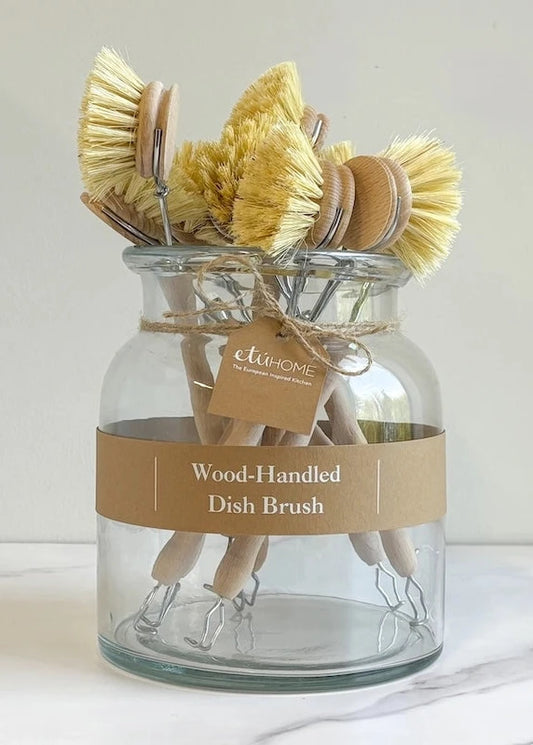 Euro Wood-Handled Dish Brush