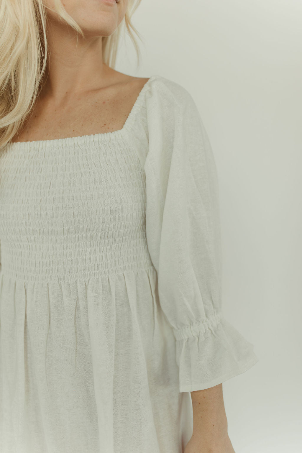 Almeria Smocked Midi Dress