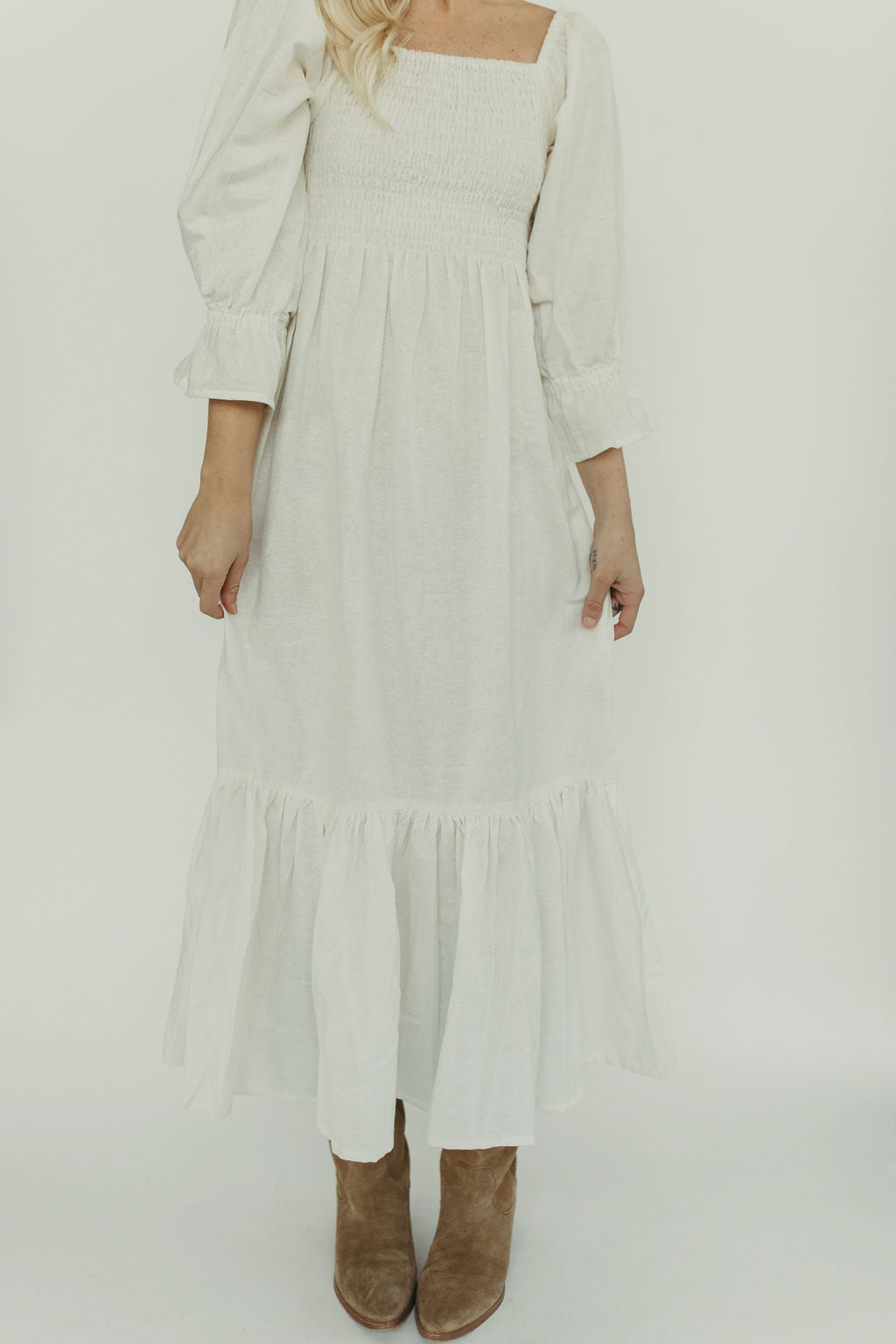 Almeria Smocked Midi Dress