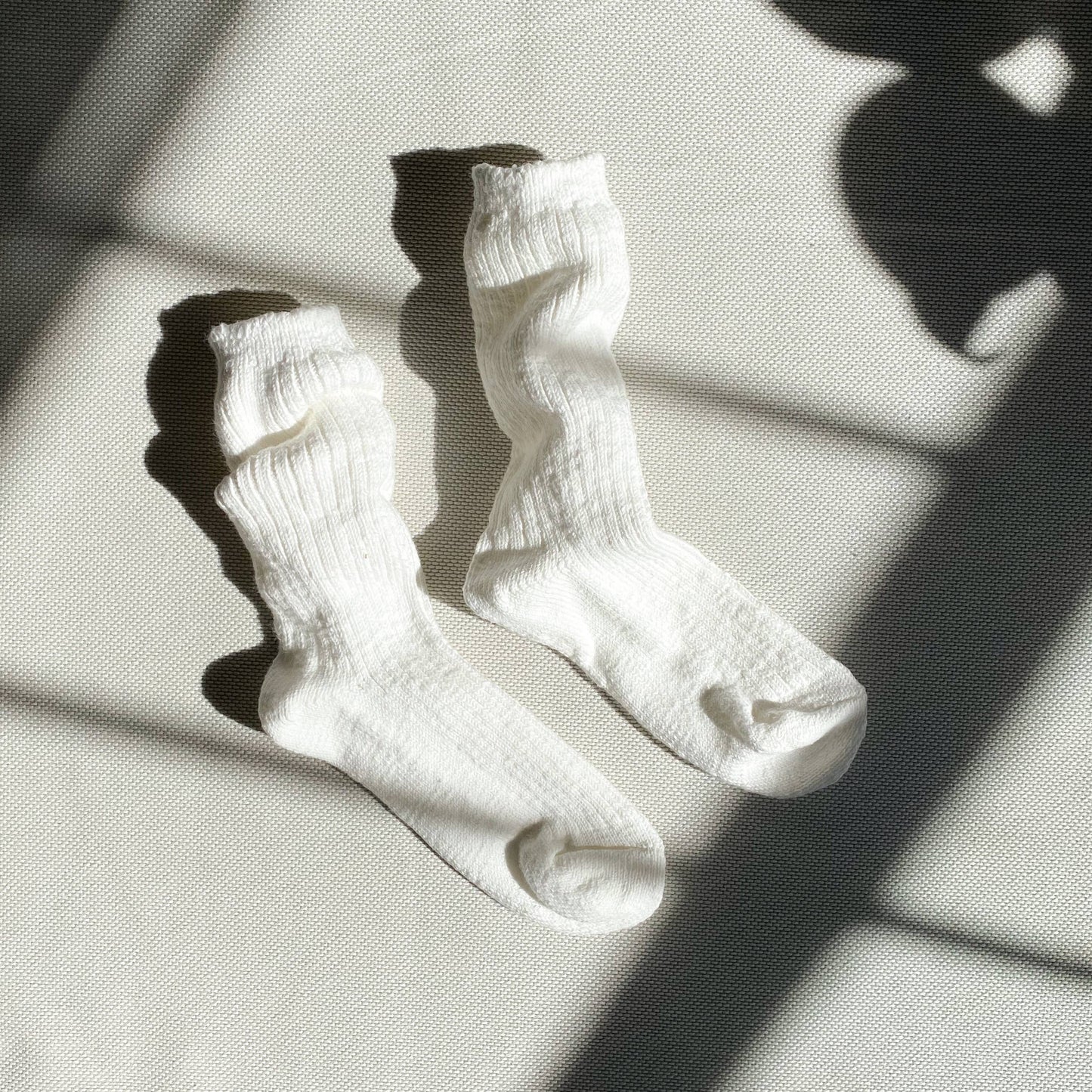 White Linen Cottage Socks