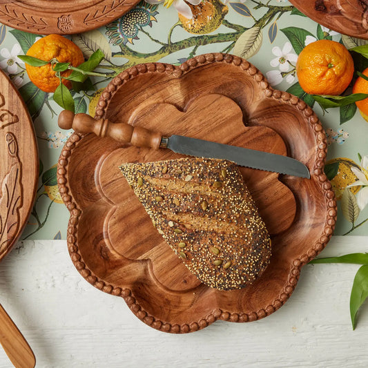 Serrated Bread Knife, Wood Handle