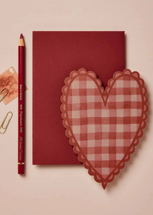 Red Gingham Heart Card