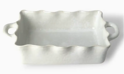 White Ruffled Baker