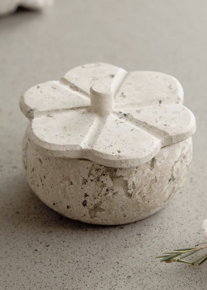 Travertine Trinket Box