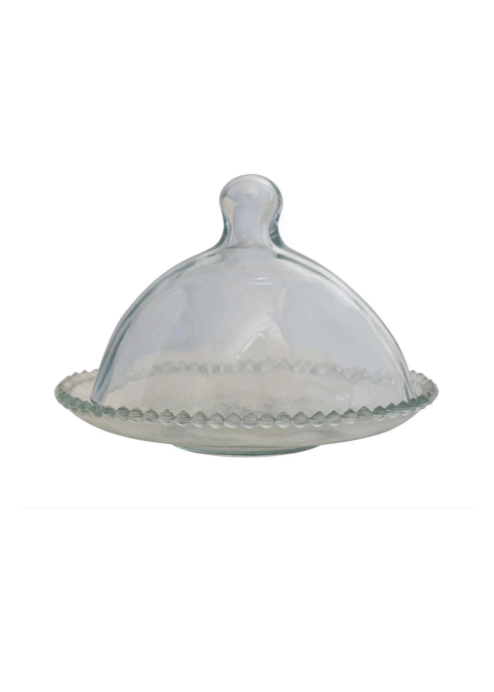Cloche with Hobnail Edge Tray