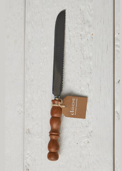 Serrated Bread Knife, Wood Handle