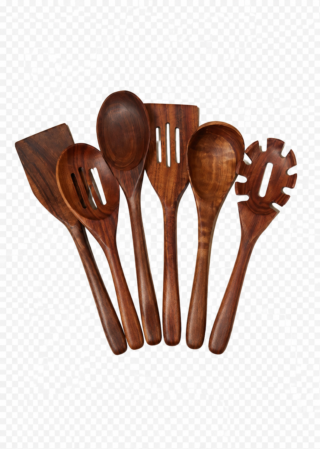 Essential Kitchen Utensils Set of 6 Walnut