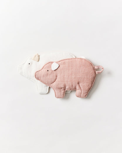 Natural Piglet Hot Pads grouped together