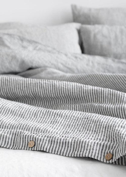 Stripes Linen Duvet Cover Set