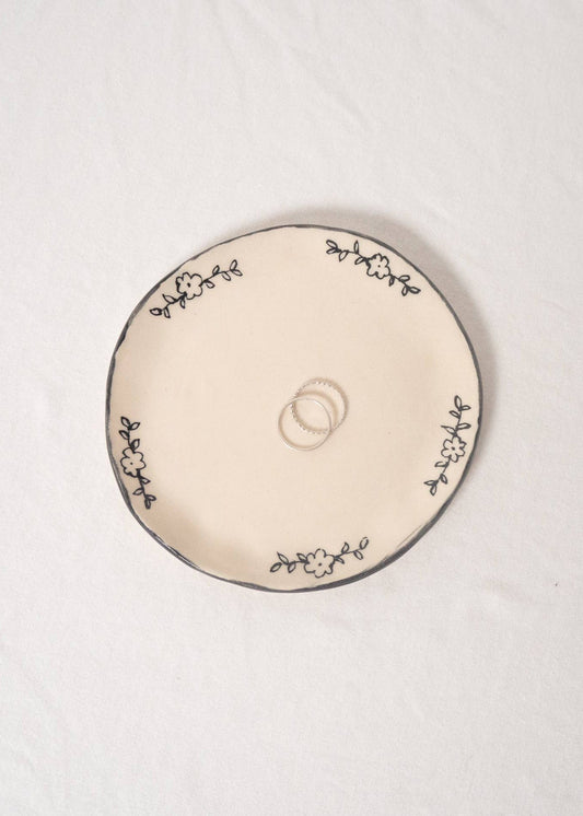 Black Floral Catchall Dish